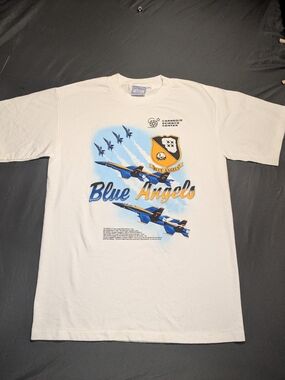 Vintage 90's Blue Angels Graphic Tee - White